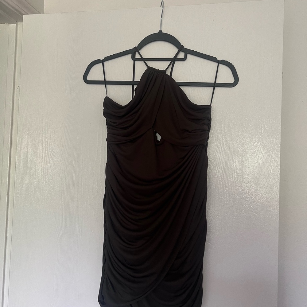 Zara Black Halter Bodycon Mini Dress